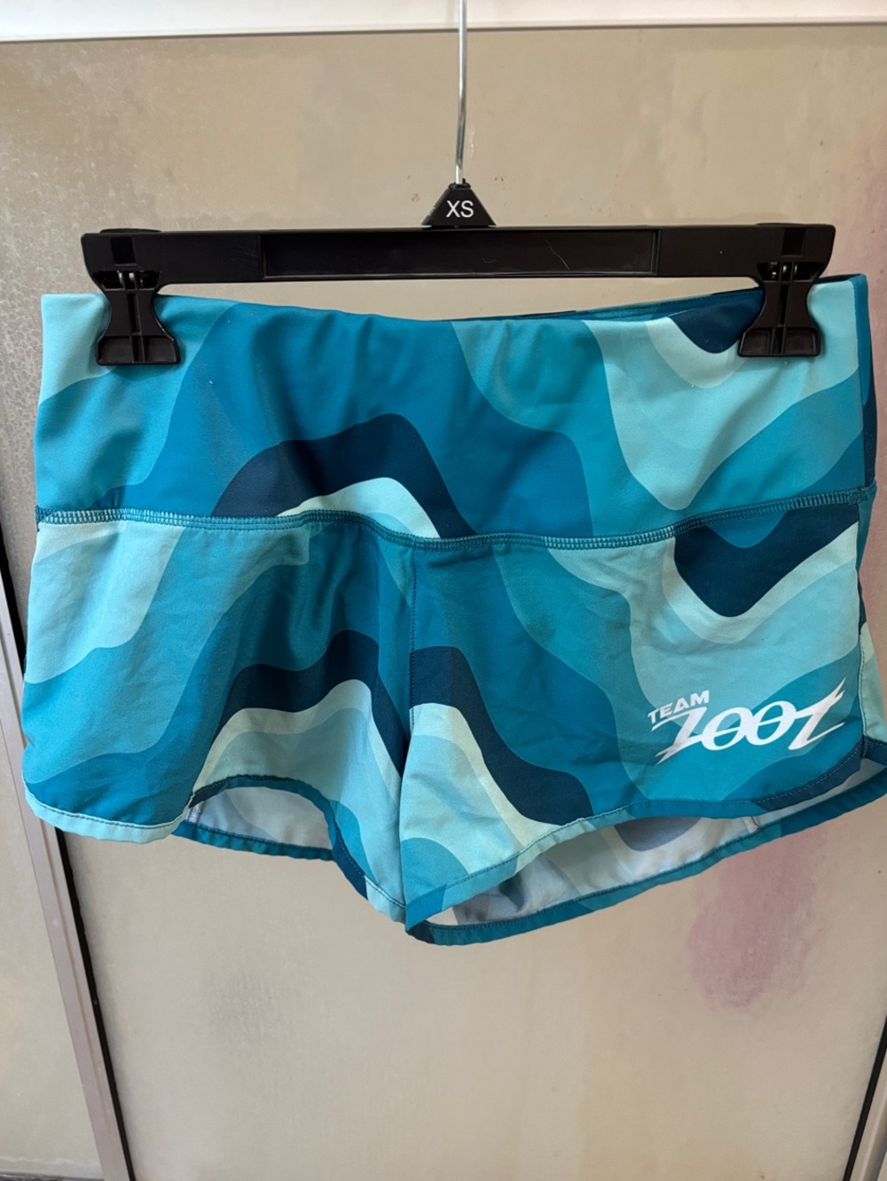 Zoot Women's Aqua Teal Wave-Print Athletic Shorts